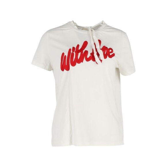 Maje With Love Embroidered T-shirt in White Cotton